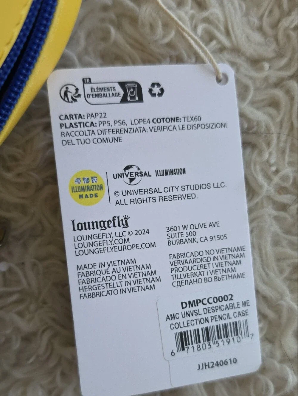 Loungefly Minions Yellow & Blue Pencil Case
